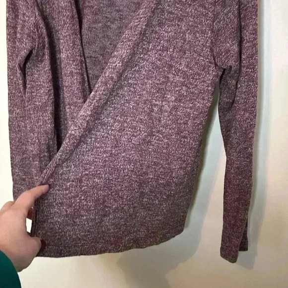 Gap 100% Cotton Burgundy Maroon Waterfall Front Cardigan Size M - Picture 3 of 5